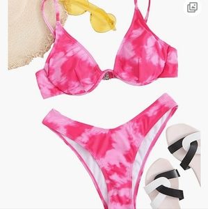 Pink tye dye bikini